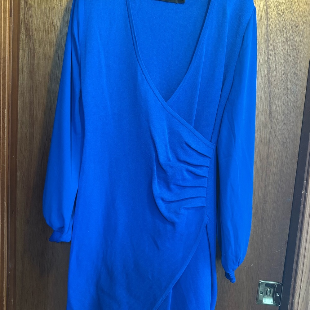 New York & Company Blue Long Sleeve Dress
